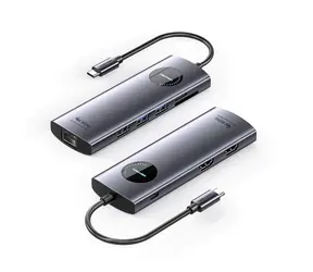 Vention dokovací stanice USB-C 9v1 / Dokovací stanice / MST 2x HDMI 4K/60Hz / RJ45 LAN / USB-C PD 100W / SD/TF čtečka