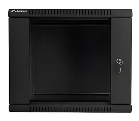 Lanberg WF01-6409-10B černá / Nástěnný rozvaděč / 19" / 9U / 600×450 mm / skleněné dveře / flat pack