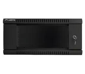 Lanberg WF01-6404-10B černá / Nástěnný rozvaděč / 19" / 4U / 600×450 mm / skleněné dveře / flat pack