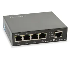 LevelOne GEP-0523 / Switch / Unmanaged / 5x GbE / 4x PoE+ porty / 60W PoE / kovové tělo