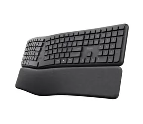 Trust Keyra černá / Ergonomická bezdrátová klávesnice / membránová / Bluetooth + RF / US Layout