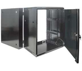 Intellinet 15U 600x550 mm černá / Nástěnný rozvaděč / 19" / prosklené dveře / výklopný rám / nosnost 30 kg