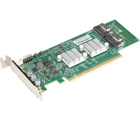 Supermicro AOC-SLG4-4E4T / Řadič / 4x NVMe Gen4 / 2x SFF-8654-8i / PCIe x16 Gen4 LP