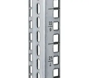 XtendLan Vertikální montážní lišta Telco 47U stříbrná / Montážní lišta / 47U / pro rozváděče 480 mm