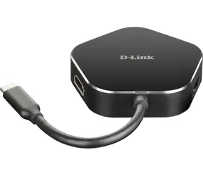 D-Link DUB-M420 černá / USB-C hub / 4v1 / HDMI 4K / 2x USB-A 3.2 / USB-C PD 60W
