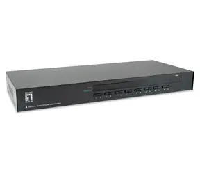 LevelOne KVM přepínač 16-Port / KVM přepínač / VGA / USB, PS/2 / 16 portů / 1U / max. 2048×1536
