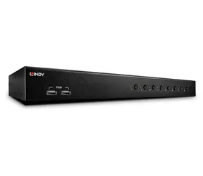 Lindy KVM Switch Pro 8 Port černá / KVM přepínač / DVI-I Single Link / USB 2.0 / Audio / max. 1920x1200