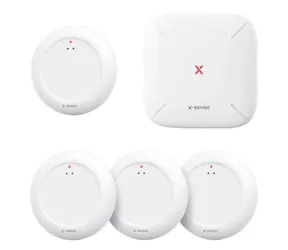 X-Sense SWS0A41 / Senzor úniku vody / základnová stanice + 4x senzor / Wi-Fi / dosah 500 m / IP67