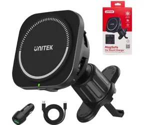 Unitek P1403A / Autonabíječka / bezdrátové nabíjení / USB-C / USB-A