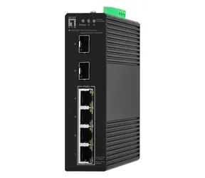 LevelOne Hilbert IGS-2106P / Průmyslový switch / Managed / 4x GE PoE+ / 2x SFP / 68W PoE / DIN