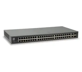 LevelOne Switch 48x FE/2x GE 19" kovový / Switch / Unmanaged / 2x SFP Combo / 13,6 Gbit/s / Jumbo Frame