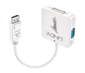 Lindy DisplayPort adaptér HDMI+DVI+VGA černá / Adaptér / DisplayPort na HDMI, DVI, VGA / 4K30Hz (HDMI)