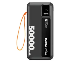 Obal:Me CablePulse 50000mAh 22,5W černá / Powerbanka / integrované kabely / USB-C / USB-A