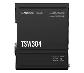 Teltonika TSW304 / Průmyslový switch / 4x LAN 10/100/1000 / DIN lišta / PoE passive / IP30