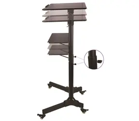 Techly ICA-TB-TPM-1BK černá / Univerzální vozík pro notebook / výška 103-125 cm / náklon 0-40°