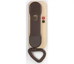 TESLA DT 85 hnědo-béžová / Domácí telefon / Bzučák / 1x tlačítko el. zámku
