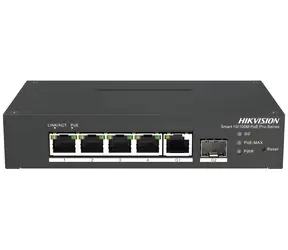 Hikvision DS-3T1306P-SI/HS / Switch / Smart / 4x 100 Mbps PoE / 1x Gb RJ45 / 1x Gb SFP / 60W