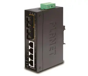Planet ISW-621TS15 / Switch průmyslový / 4x 10/100 RJ-45 / 2x 100FX SM 15km SC / DIN / -40 až 75 °C / 48VDC