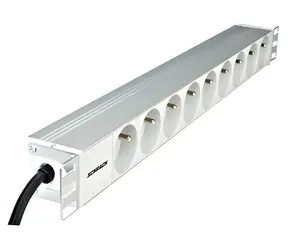 Schrack IU070110 / Napájecí panel / 19" / 1U / 9x zásuvka ČSN / kabel 2 m
