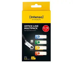 Intenso Office Line 16GB vícebarevná, multipack 5 ks / Flash disk / USB 3.2 Gen 1 / USB-A