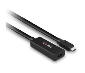 Lindy USB-C aktivní prodlužka 5 m černá (43364) / Prodlužovací kabel / USB 3.2 Gen 2 / 10 Gbit/s