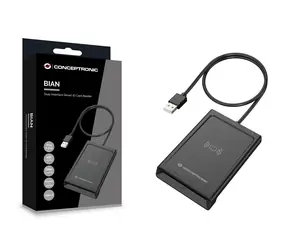 Conceptronic dual-interface čtečka čipových karet černá / Čtečka čipových karet / USB-A / NFC / eID, DNIe