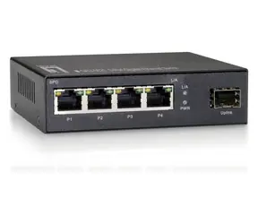 LevelOne Switch 4x GbE/1x SFP / Switch / Unmanaged / 4x Gigabit Ethernet / 1x SFP uplink / nástěnná montáž