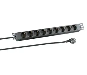 EFB EK631DE.1 černá / PDU / 19" 1U / 9x Schuko zásuvka / bez vypínače / 2 m kabel