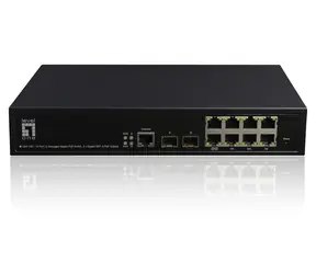 LevelOne GEP-1061 / Switch / 8x GE PoE+ / 2x SFP / 180 W PoE / Managed L2 / 19"