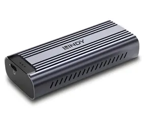 Lindy 43394 šedá / Pouzdro pro SSD M.2 NVMe / USB4 / 40 Gb/s / hliník