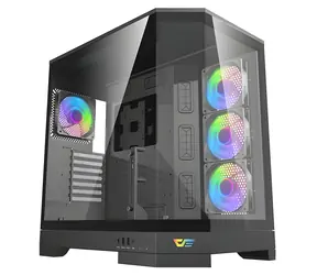 Darkflash DQX90 černá / Počítačová skříň / ATX / tvrzené sklo / ARGB / 7x PCI / max. GPU 470 mm
