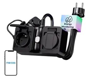 Meross MOP320MA-EU / Chytrá napájecí lišta / venkovní / IP44 / Wi-Fi / Matter / 2 zásuvky / 3680 W
