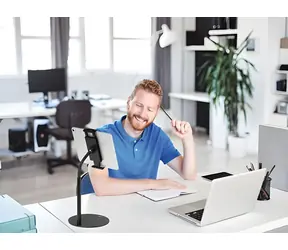 Durable TWIST COMBI černá / Stolní držák tabletu a telefonu / otočný 360° / 4,7-13" / do 0,8 kg