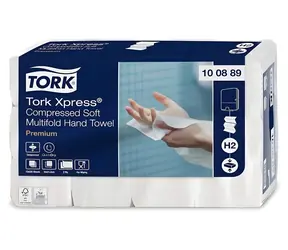 Tork Xpress Premium Soft H2 bílá / Papírové ručníky skládané / systém H2 / 2vrstvé / 2700 ks