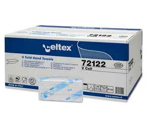 Celtex Papírové ručníky V Cell bílé / Ručníky / skládané / 15x210 ks (3150 ks)