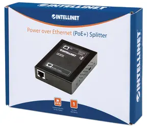 Intellinet PoE+ Splitter / Splitter PoE / IEEE 802.3af/at / nastavitelné 5-12V DC / 25,4 W / kov