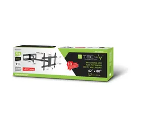 Techly ICA-PLB-721 černá / Nástěnný držák pro TV / 42-80" / VESA 800x400 / nosnost 70 kg / náklon a otočení