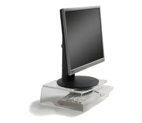 BakkerElkhuizen Q-Riser 100 transparentní / Podstavec pod monitor / výška 105 mm / nosnost 10 kg / 10-30"