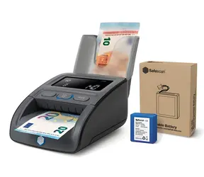 SafeScan 155-S SET / Detektor padělků / s baterií LB-105 a zakladačem RS-100 / LCD displej / multiměnový