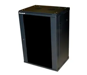 XtendLan Nástěnný rozvaděč 12U černý / Nástěnný rozvaděč / 19" / 600x450 mm / skleněné dveře / jednodílný
