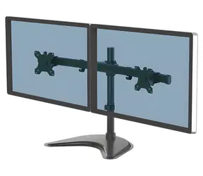 Fellowes Seasa černá / Stolní stojan pro 2 monitory / VESA 75-100 mm / do 27" / nosnost 8 kg
