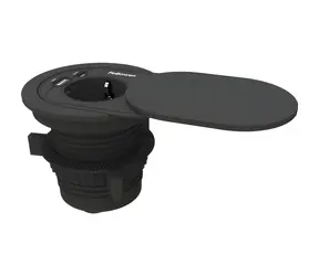 Fellowes Vestavná stolní zásuvka USB-A a USB-C černá / Stolní zásuvka / 230V / USB-C 30W / USB-A 18W / kabel 2 m