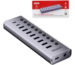 Unitek H1315B01 / USB hub / 2× USB-C + 8× USB-A 3.0