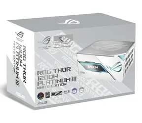 ASUS ROG-THOR-1200P3-WHT-GAMING-E bílá / Zdroj / ATX 3.1 / 1200W / 80 PLUS Platinum / Plně modulární / OLED displej