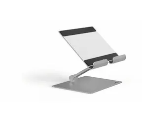 Durable Stand Rise stříbrná / Stojánek na tablet / skládací / nastavitelná výška / do 13" / hliník