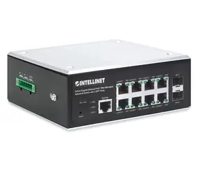 Intellinet 8-Port Gigabit PoE+ Switch / Switch / Managed L2+/L3 / 2x SFP / DIN lišta / IP30