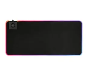 Deltaco GAM-092 černá / Podložka pod myš / RGB / bezdrátová nabíječka / USB / 900x400 mm