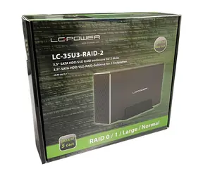 LC-Power LC-35U3-RAID-2 černá / Box pro 2x 3,5" HDD / SATA / RAID / USB 3.2 Gen 1