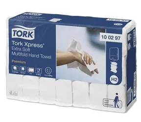 Tork Xpress H2 Premium Extra Soft Multifold / Papírové ručníky / skládané / 2vrstvé / bílé / 21x100 ks
