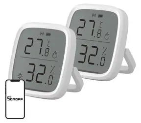 Sonoff SNZB-02D bílá, 2 ks / Senzor teploty a vlhkosti / ZigBee 3.0 / LCD displej